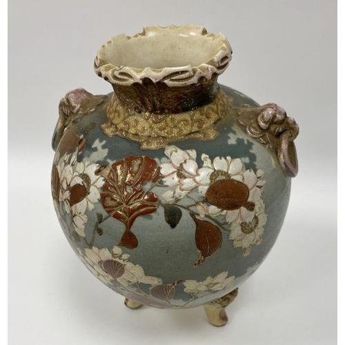 116 - Japanese imari bowl, 27cm in diameter, a vase, and a floral painted model of a dog, 13cm high (3)