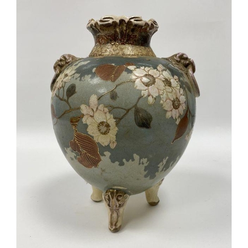 116 - Japanese imari bowl, 27cm in diameter, a vase, and a floral painted model of a dog, 13cm high (3)