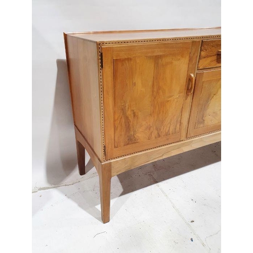 1237 - 1969/70 Oliver Morel Cotswold School walnut sideboard having slight raised edge to the back, central... 