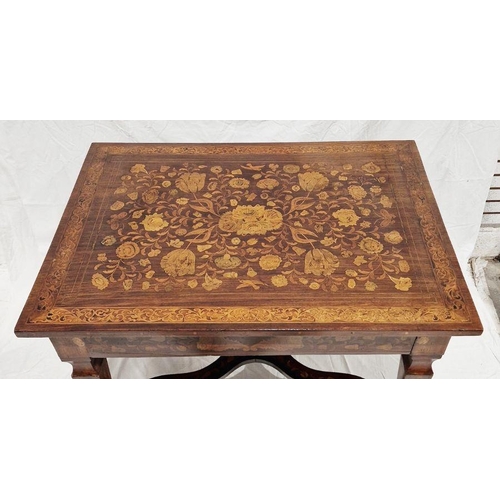 1242 - Antique Dutch marquetry inlaid rosewood centre table, highly decorated with inlaid floral motifs, th... 