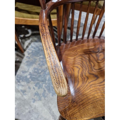 1250 - Windsor stickback elbow chair with crinoline stretcher