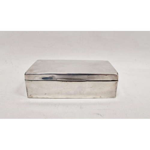 206 - Silver-mounted rectangular cigarette box, plain with some date marks worn