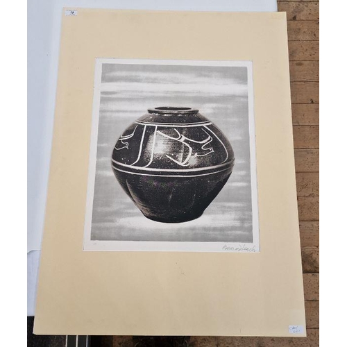 271 - After Bernard Leach (1887-1979)
 Lithographic print 
 'Black Jar' printed at the Curwen Studios 1974... 