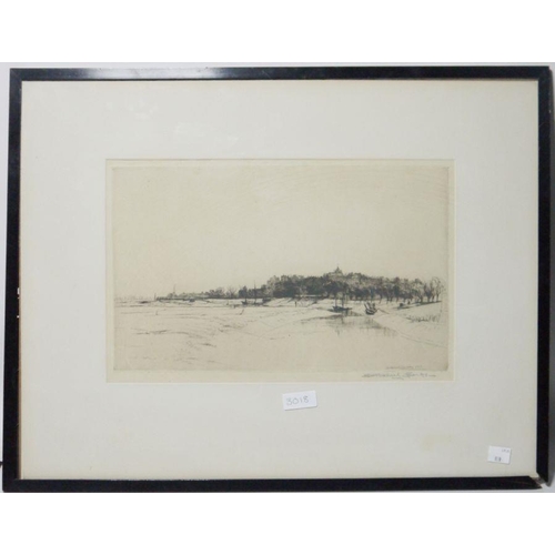 288 - Nathaniel Sparks (1880-1957)
 Etching 
 Estuary scene, signed in pencil to the margin and dated 1919... 