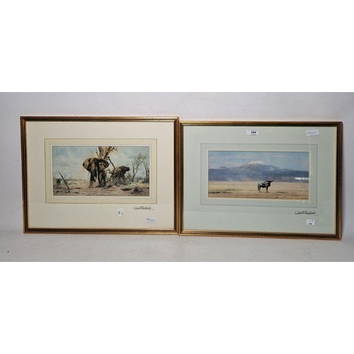 294 - David Shepherd
 Colour print of a Wildebeest, signed in pencil in the margin by the artist and
 colo... 