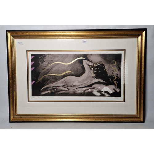 296 - 20th century signed limited edition print depicting a reclining nude, limited edition no.9/175, indi... 