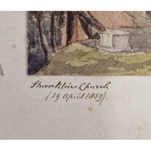 298 - Portfolio conataining a small quantity of 19th century watercolour landscapes, depicting scenes from... 