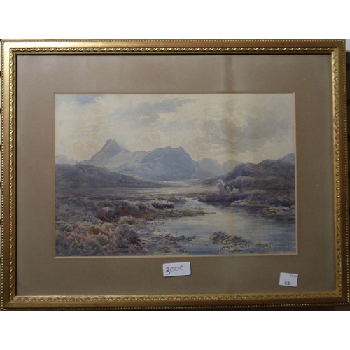 313 - F MacKinnon (19th century)
  Watercolour
 Highland scene, signed lower left and dated 1840, 21cm x 3... 