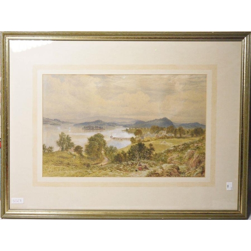 323 - W. Balmer (?) (19th century)
  Watercolour
 Country scene with figures seated, signed indistinctly l... 