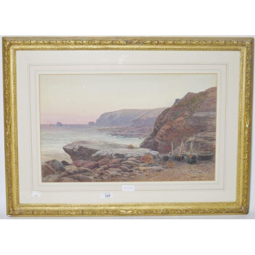 329 - James Jackson Curnock (1839-1892)
  Watercolour
 Coastal scene, signed lower left, 30.5cm x 49cm