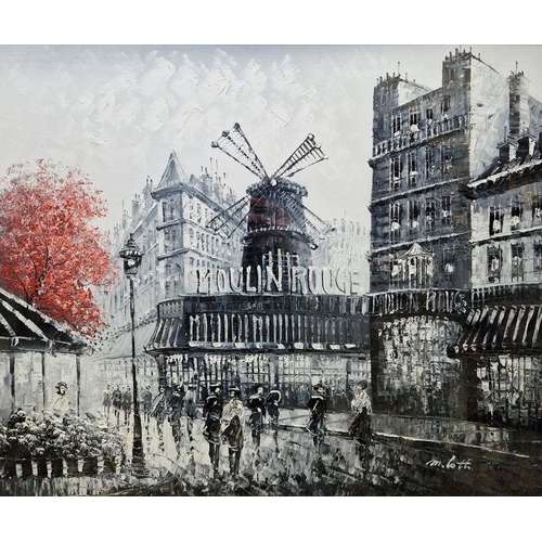 358 - Michelle Roth 
 Two 20th century oil paintings
 Traditional Parisian scenes, including Moulin Rouge ... 