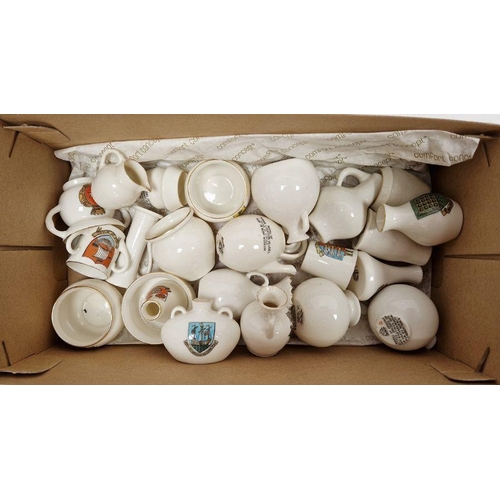 39A - Group of W. H. Goss crested china, printed black marks, the majority being models after historic ite... 