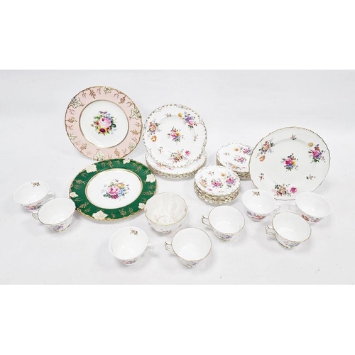 45 - Royal Crown Derby porcelain part tea service, floral spray decorated, viz:- eight teacups, six sauce... 