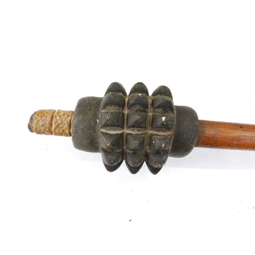 177 - South Pacific 1890's Polynesian pineapple war club, possibly Papua New Guinea