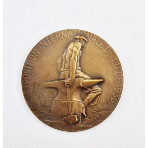 19 - Belgium bronze medal for Liege World Fair exposition 1930 on the centenary of the independence of th... 