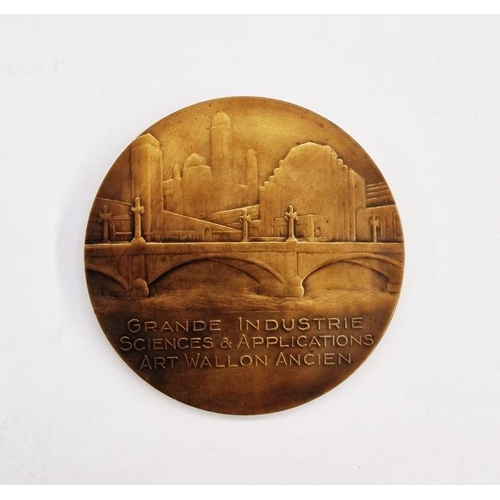 19 - Belgium bronze medal for Liege World Fair exposition 1930 on the centenary of the independence of th... 