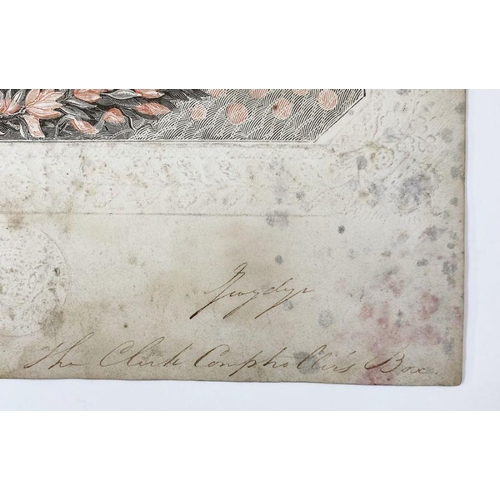 201 - King George IV coronation banquet ticket made out to a Mrs. Anderson, No.1636, 19th July 1821