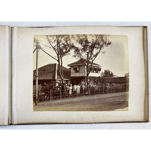 203 - Late nineteenth century clothbound photograph album of Asian interest, to include photographs of Ind... 