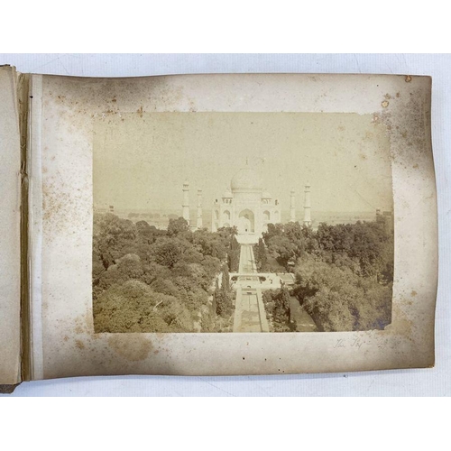 203 - Late nineteenth century clothbound photograph album of Asian interest, to include photographs of Ind... 