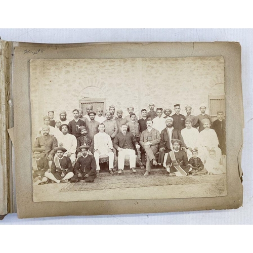 203 - Late nineteenth century clothbound photograph album of Asian interest, to include photographs of Ind... 