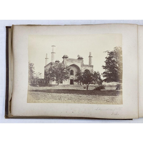 203 - Late nineteenth century clothbound photograph album of Asian interest, to include photographs of Ind... 