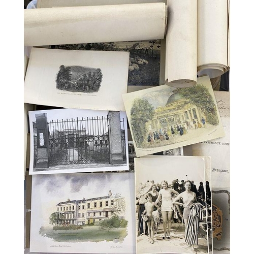 207 - Various photographs to include 'A Royal Subject, Cheltenham, Gloucestershire, as she is shown around... 