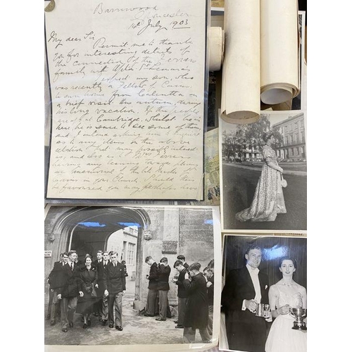 207 - Various photographs to include 'A Royal Subject, Cheltenham, Gloucestershire, as she is shown around... 