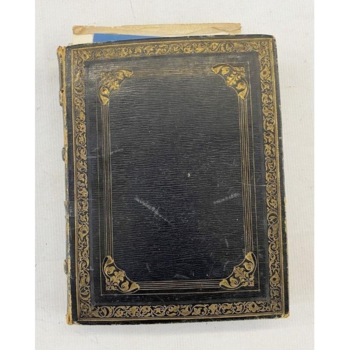 208 - Early 19th century leatherbound journal, containing various anecdotes, letters, paintings and sketch... 