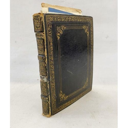 208 - Early 19th century leatherbound journal, containing various anecdotes, letters, paintings and sketch... 