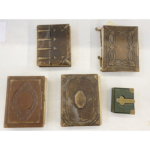 209 - Five mid-late Victorian photograph and carte de visite albums containing nearly 350 photographs, inc... 