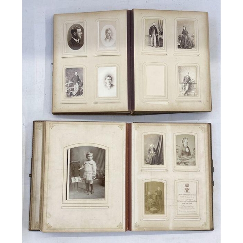 209 - Five mid-late Victorian photograph and carte de visite albums containing nearly 350 photographs, inc... 