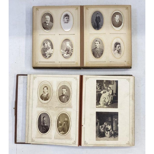 209 - Five mid-late Victorian photograph and carte de visite albums containing nearly 350 photographs, inc... 