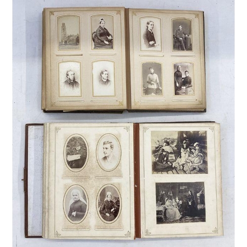 209 - Five mid-late Victorian photograph and carte de visite albums containing nearly 350 photographs, inc... 