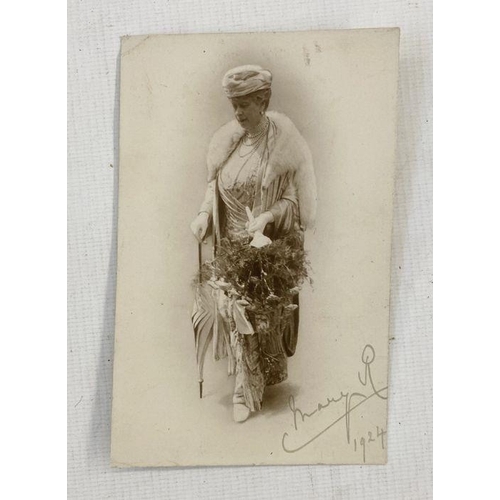 218 - Royal interest: photograph of Queen Mary bearing signature 'Mary R, 1924', inscribed to verso 'With ... 