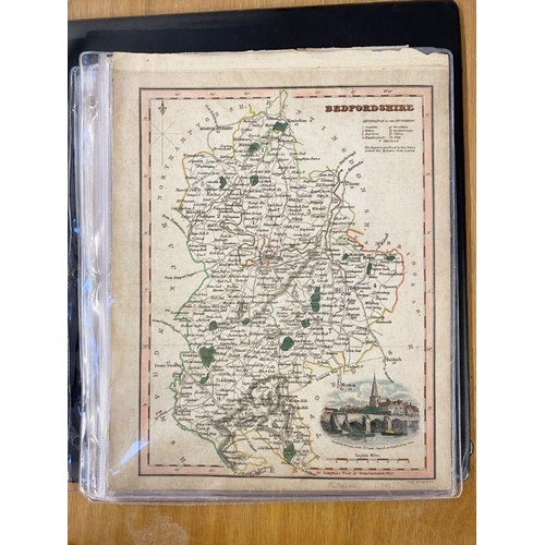 226 - Selection of antique and later maps , some coloured, to include John Ogilby strip maps 'London to Oa... 