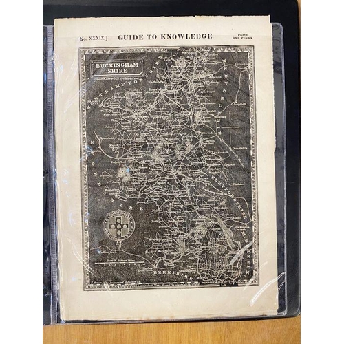 226 - Selection of antique and later maps , some coloured, to include John Ogilby strip maps 'London to Oa... 