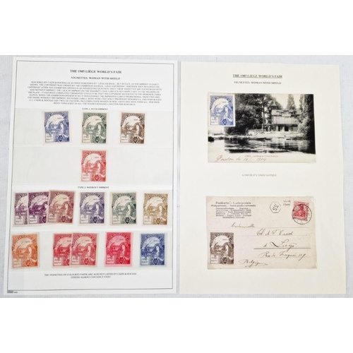 25 - Belgium: 1905 Liege World Fair collection in dark blue ‘SAFE ’ binder with over eighty well-presente... 