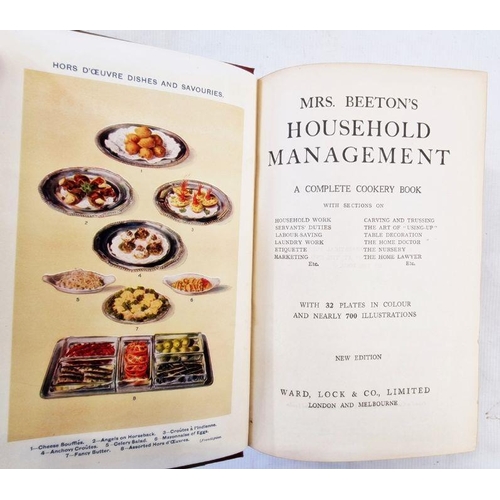 256 - Mrs Beeton's Household Management, Ward Locke & Co., new edition, colour frontis, colour and other p... 