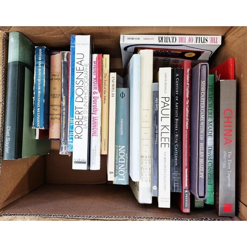 268 - Three boxes of books relating to art and photography, to include:-
 Rewald, Sabine 
 