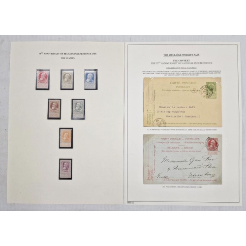 27 - Belgium: 1905 Liege World Fair and 75th Anniversary of National Independence collection in two large... 