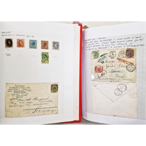 33 - Belgium: Ostend postal history collection in two red sleeved SG ‘Senator’ albums, for the period 169... 