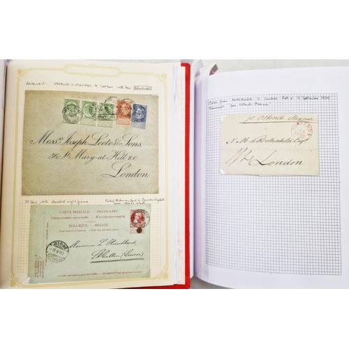 33 - Belgium: Ostend postal history collection in two red sleeved SG ‘Senator’ albums, for the period 169... 