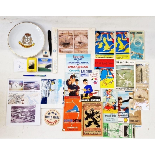 34 - Belgium, boxed collection of Ostend-Dover postcards, souvenirs and ephemera in three plastic cases a... 