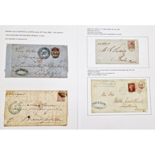 35 - Belgium: cross-channel mail and postal history collection 1731 to 1946, in black folder, 70+ sleeves... 