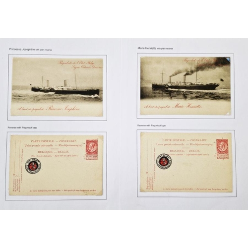 37 - Belgium: Ostend-Dover crossing collection in four black folders with used and unused postcards, phot... 