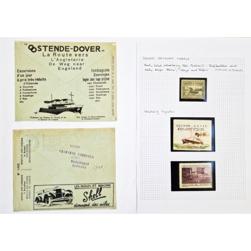 37 - Belgium: Ostend-Dover crossing collection in four black folders with used and unused postcards, phot... 