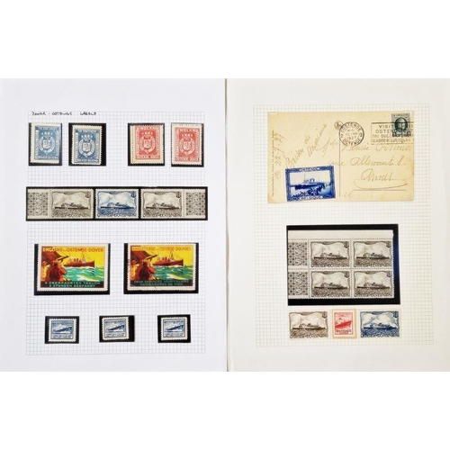 37 - Belgium: Ostend-Dover crossing collection in four black folders with used and unused postcards, phot... 