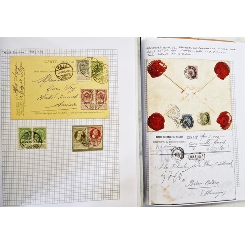 38 - Belgium: postal service postmarks with others from late 1800's in 3 black Centinal albums with backg... 