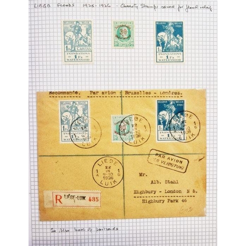 41 - Belgium: red 'Centaur' album with specific stamp issues relating to Liege and Liege postal history f... 