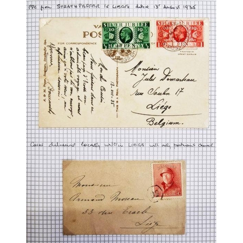 41 - Belgium: red 'Centaur' album with specific stamp issues relating to Liege and Liege postal history f... 